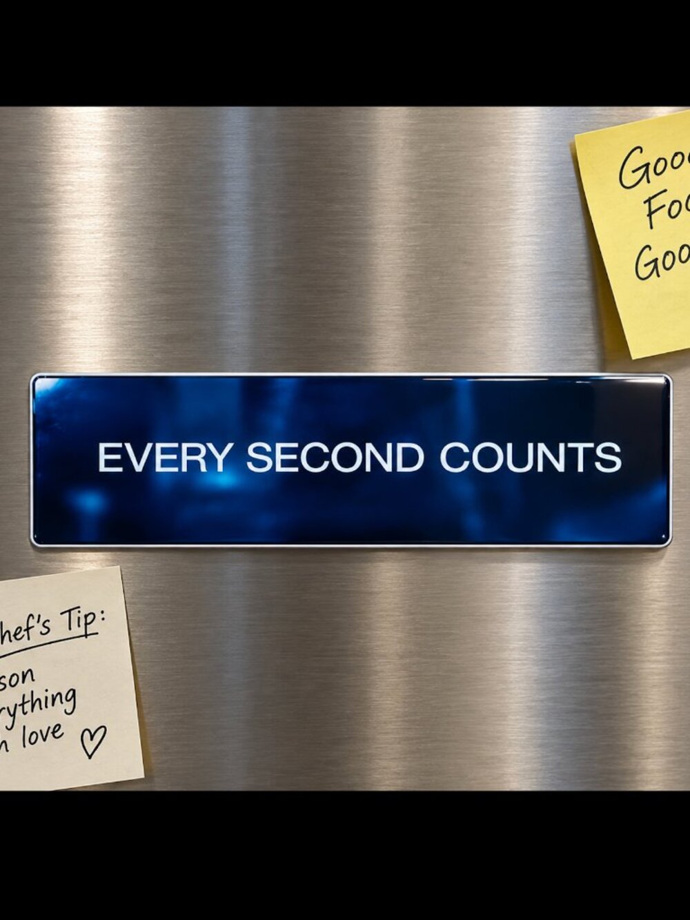 Every Second Counts Flexible Fridge Magnet Chef Kitchen TV Show Inspired Decor